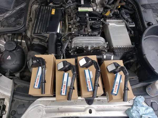 Engine service with new ignition components