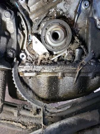 Oil leak and engine repair area