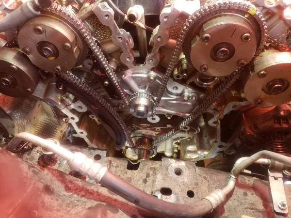 Detailed timing system repair in progress