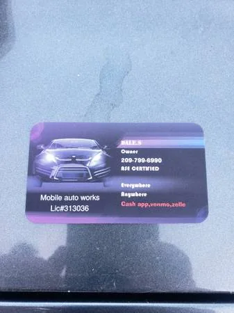 Allen's Mobile Auto Works business card
